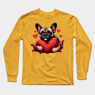 French Bulldog Valentine's Day Long Sleeve T-Shirt